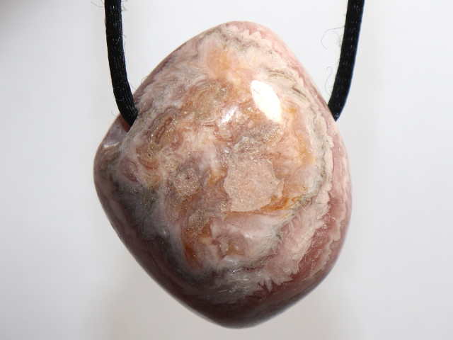 rhodochrosite with cord or silver 925