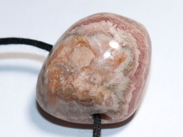 rhodochrosite with cord or silver 925