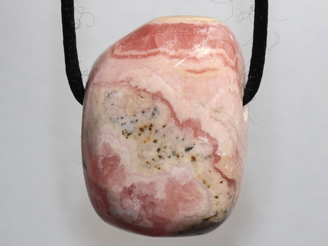 rhodochrosite with cord or silver 925