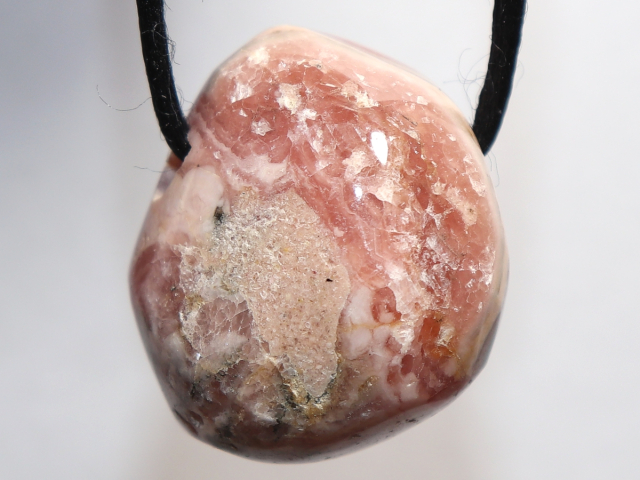 Preview: rhodochrosite with cord or silver 925