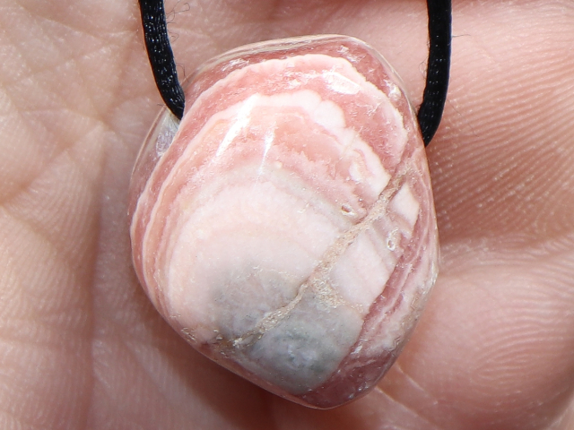 rhodochrosite with cord or silver 925