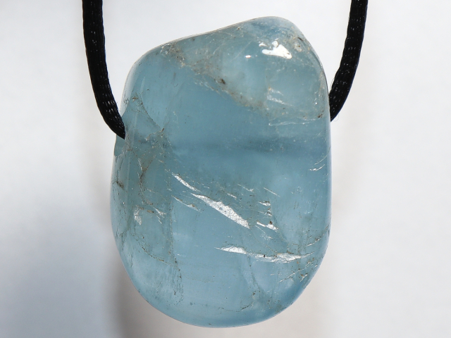Preview: aquamarine with cord or silver 925