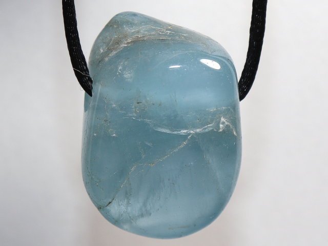 Preview: aquamarine with cord or silver 925