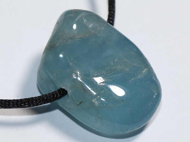 aquamarine with cord or silver 925