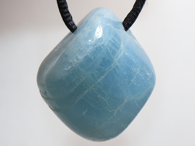 Preview: aquamarine with cord or silver 925