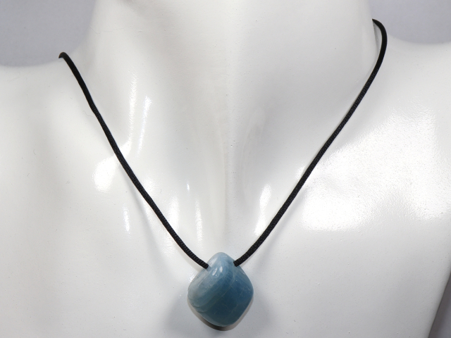 Preview: aquamarine with cord or silver 925