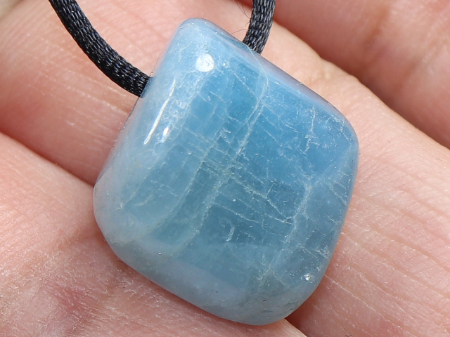 aquamarine with cord or silver 925