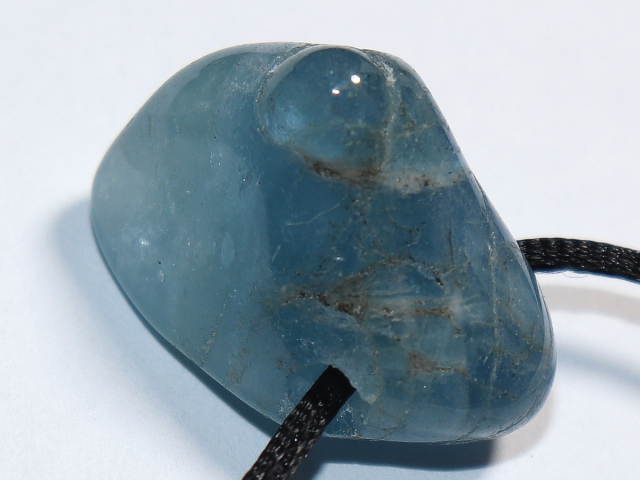 aquamarine with cord or silver 925