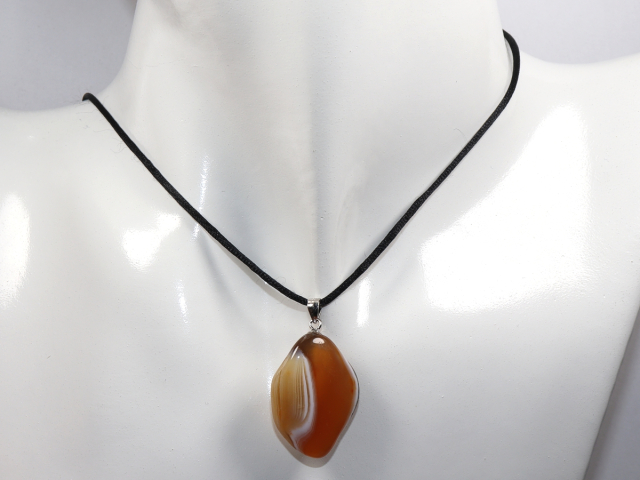Preview: Botswana agate with cord or silver 925