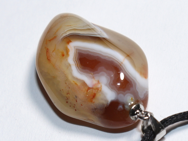 Botswana agate with cord or silver 925