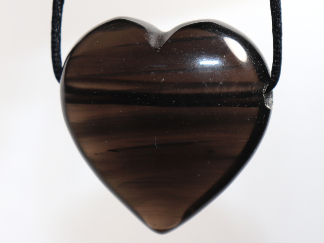 Preview: lamellated obsidian with cord or silver 925