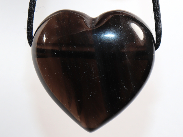 lamellated obsidian with cord or silver 925