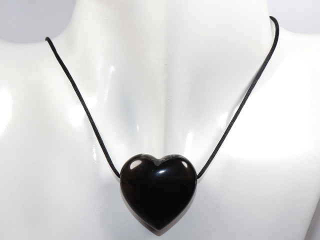 lamellated obsidian with cord or silver 925