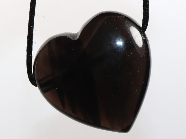 lamellated obsidian with cord or silver 925