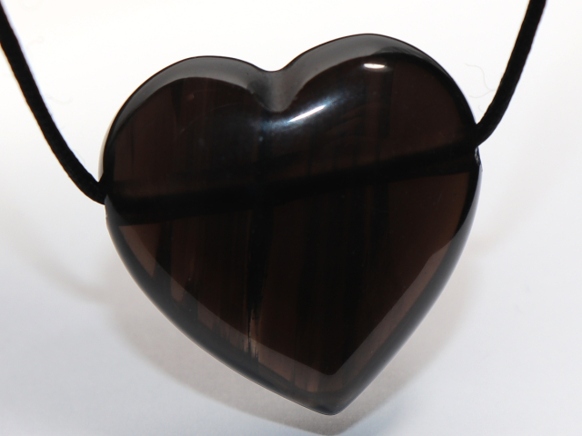 lamellated obsidian with cord or silver 925