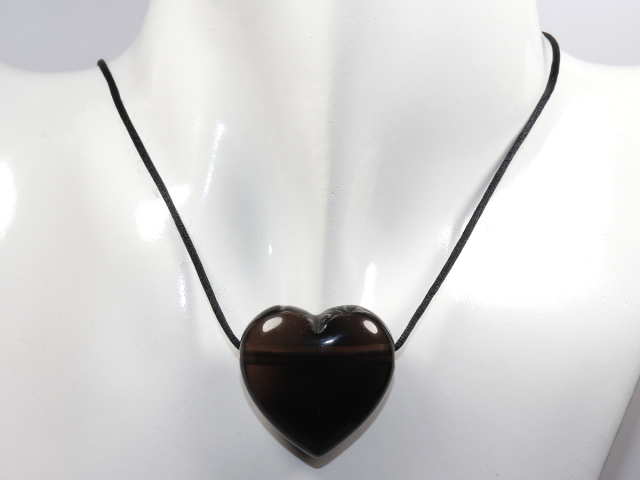 lamellated obsidian with cord or silver 925