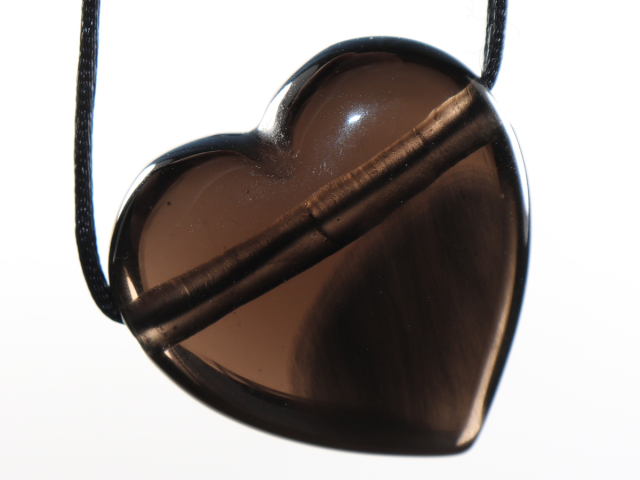 lamellated obsidian with cord or silver 925