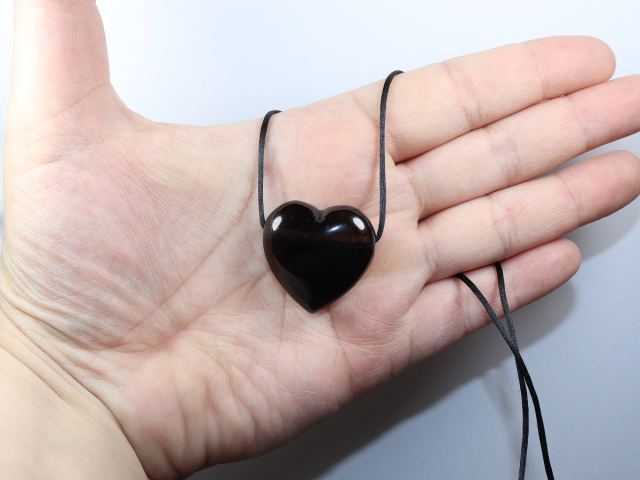 lamellated obsidian with cord or silver 925