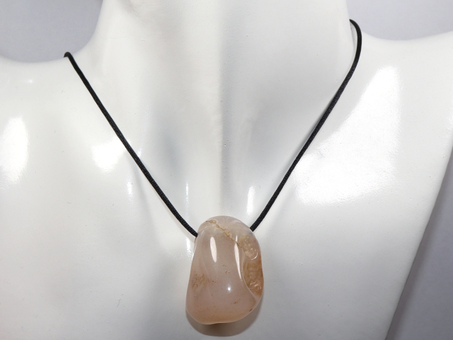 Preview: rosa Chalcedon mit Band oder Silber 925