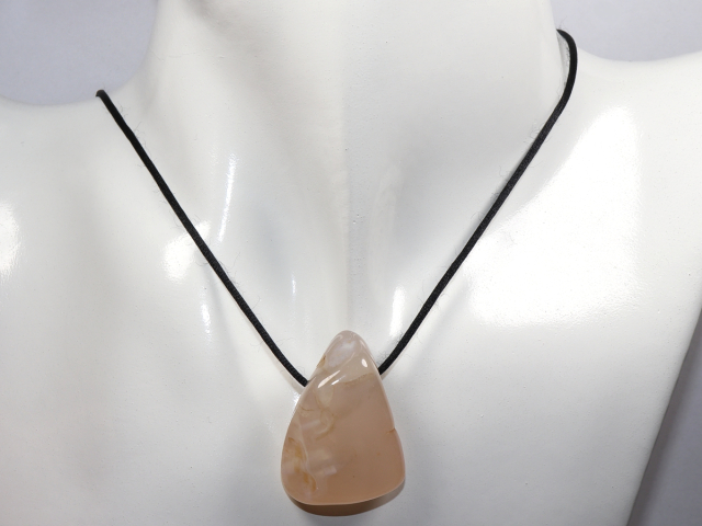 Preview: rosa Chalcedon mit Band oder Silber 925