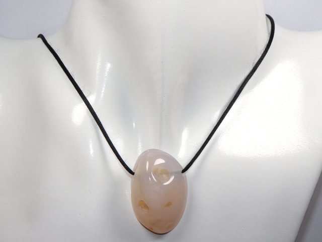 Preview: rosa Chalcedon mit Band oder Silber 925