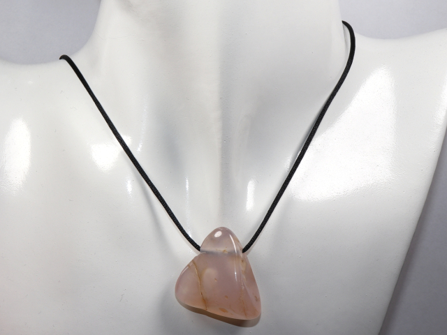 Preview: rosa Chalcedon mit Band oder Silber 925
