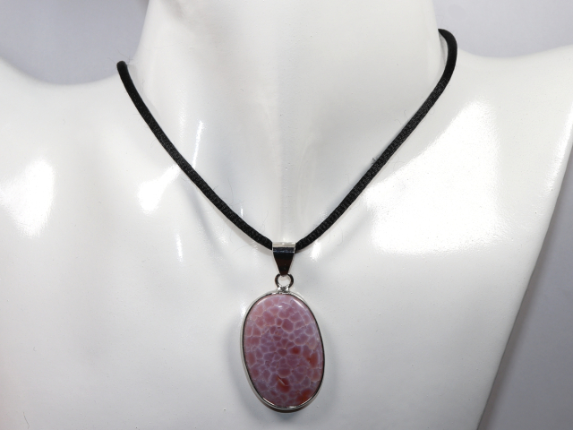 Preview: fire agate with cord or silver 925