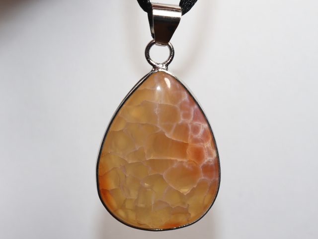 fire agate with cord or silver 925