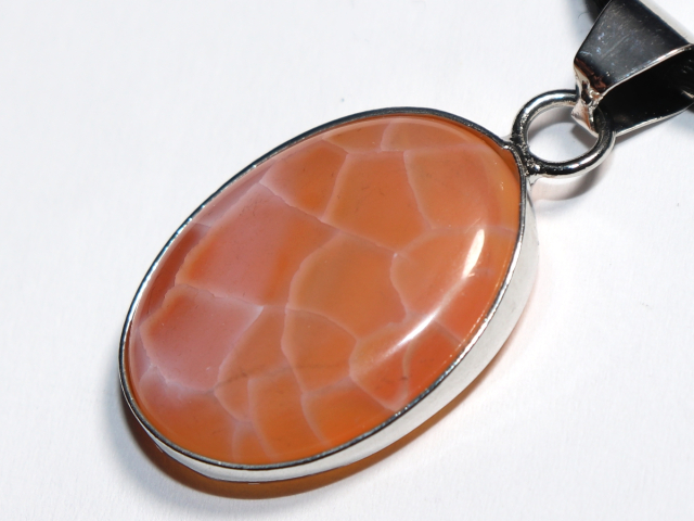 fire agate with cord or silver 925
