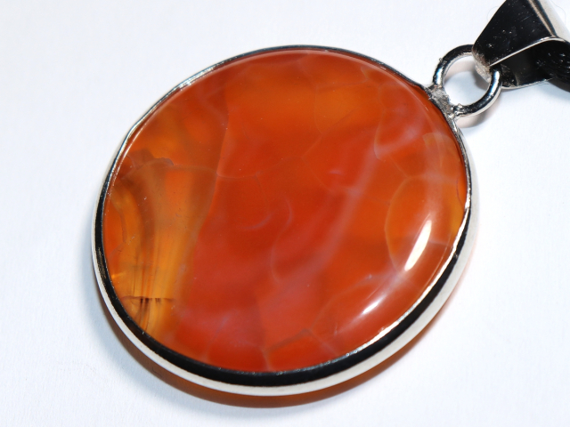 fire agate with cord or silver 925