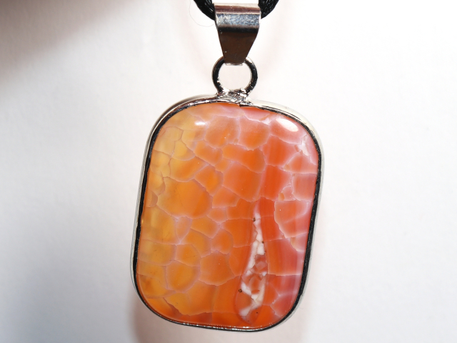 Preview: fire agate with cord or silver 925