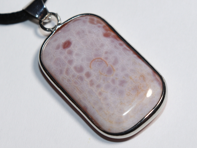 fire agate with cord or silver 925