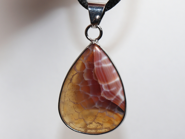 Preview: fire agate with cord or silver 925
