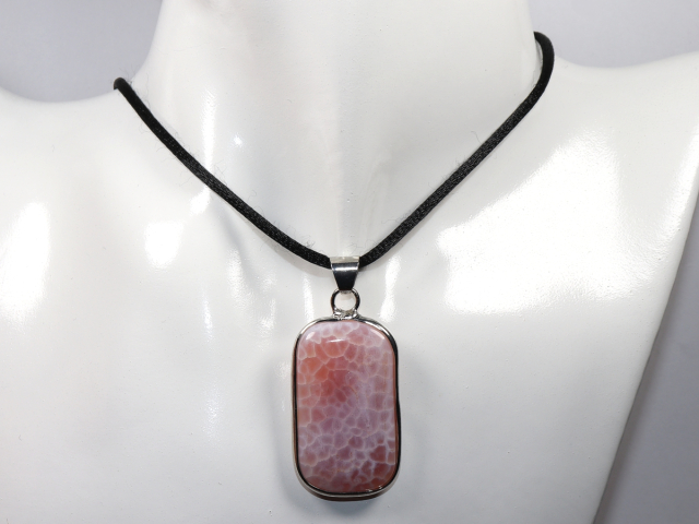 Preview: fire agate with cord or silver 925