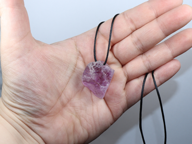 amethyst with nylon cord