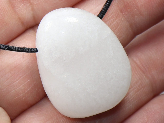 snow quartz with cord or silver 925