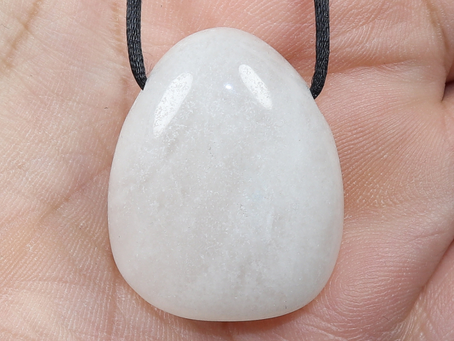 snow quartz with cord or silver 925