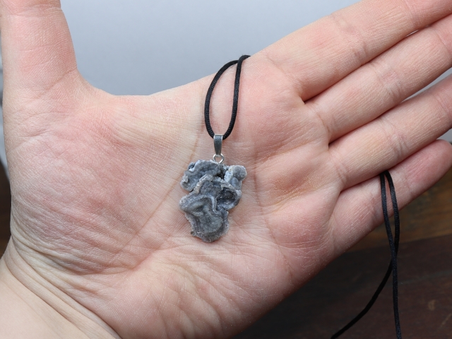 chalcedony with cord or silver 925