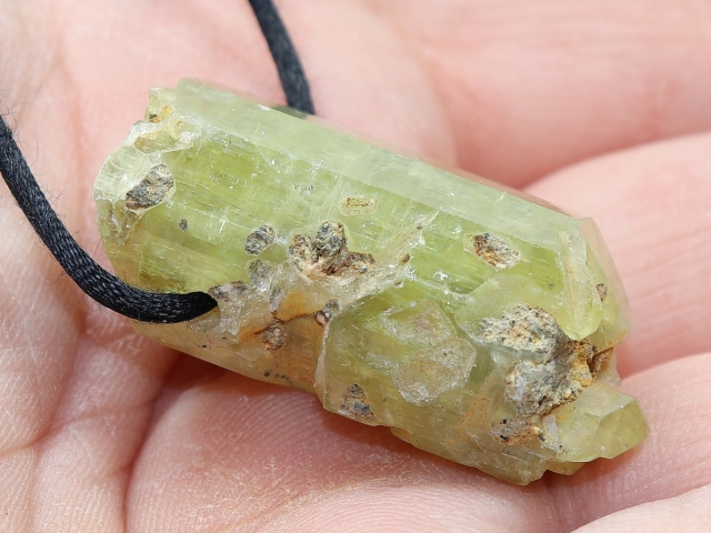 apatite with cord or silver 925