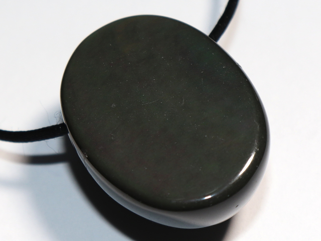 rainbow obsidian with cord or silver 925