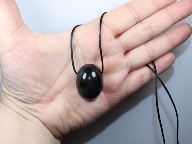 rainbow obsidian with cord or silver 925