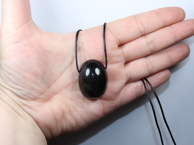 rainbow obsidian with cord or silver 925