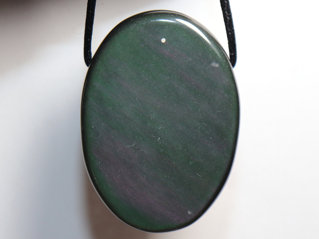 Preview: rainbow obsidian with cord or silver 925