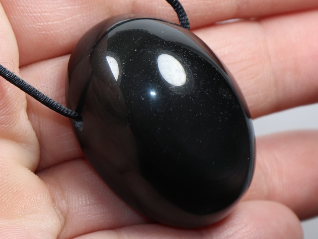 rainbow obsidian with cord or silver 925