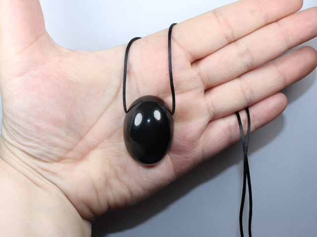 rainbow obsidian with cord or silver 925