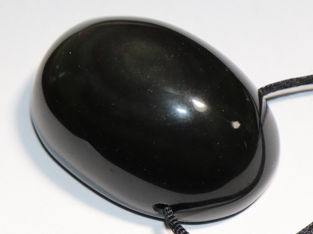 rainbow obsidian with cord or silver 925