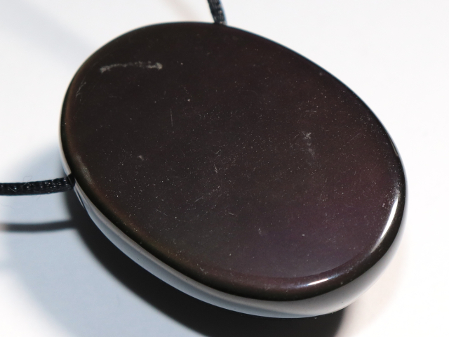 rainbow obsidian with cord or silver 925