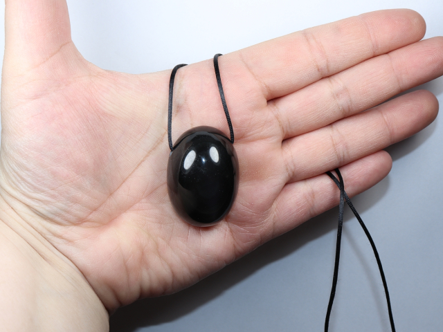 rainbow obsidian with cord or silver 925
