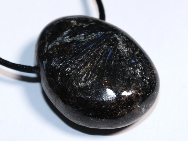 anthophyllite with cord or silver 925