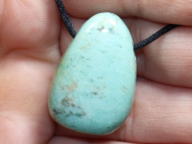 chrysocolla with cord or silver 925
